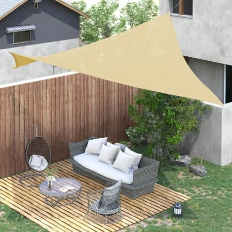 Outsunny Vela Ombreggiante Rettangolare 4x3 M Beige In HDPE Con Accessori E Borsa Da Viaggio Inclusi - immagine 2