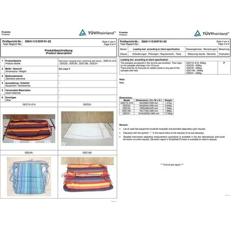 Songmics 210 X 150cm Amaca Con Cuscini Giardino Dondolo Per Più Persone - immagine 4