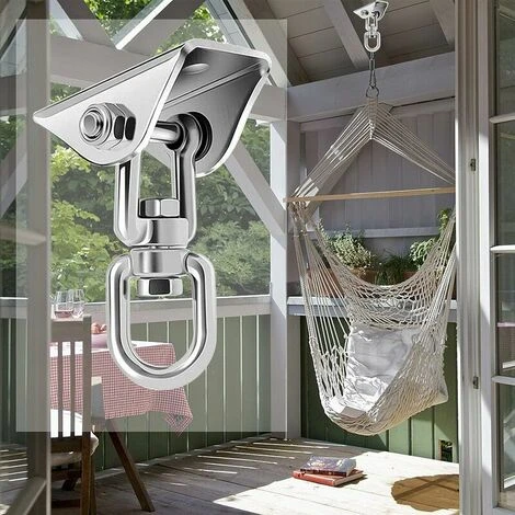 Gancio Per Soffitto In Acciaio Inossidabile Per Impieghi Gravosi, Gancio Per Appendere La Rotazione A 360 °, Gancio Per Montaggio A Soffitto Per Sedia Sospesa, Sacco Da Boxe, Amaca, Yoga - immagine 5