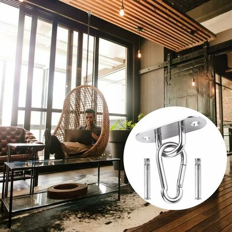 Gancio Per Soffitto, Capacità 450 Kg In Acciaio Inossidabile 304, Gancio Per Montaggio A Parete A Soffitto, Kit Per Appendere Amaca, Sedia Sospesa, Sacco Da Boxe Per Yoga - immagine 4