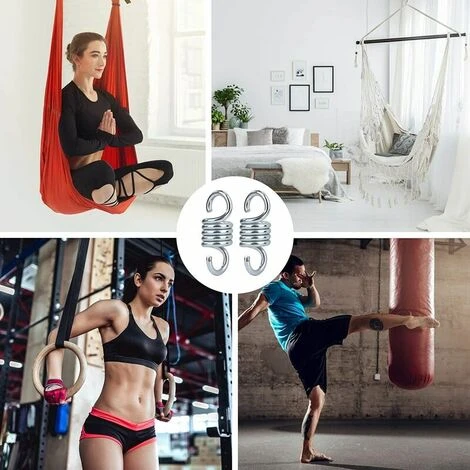 Gancio A Molla Amaca In Acciaio Zincato Carico Massimo 500 Kg Per Sedia Sospesa A Dondolo Da Giardino 2 Pezzi - immagine 5