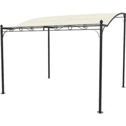 Gazebo Pergolato Pergola Da Giardino Struttura In Acciaio E Tettuccio Telo In Tessuto Tenda Tettoia Ombrellone Tendone Parasole Da Esterno Terrazzo Balcone Piscina Fiere Hanalei 3 X 2.5 X 2.4 M Beige