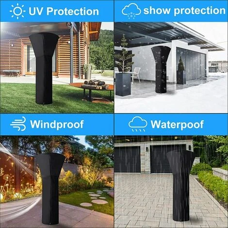 Copertura Per Stufa Da Esterno PU 210D Impermeabile Con Cerniera, Copertura Per Ombrellone Per Stufa Da Esterno Antipioggia E Protezione Solare 221 X 85 X 48 Cm - immagine 4