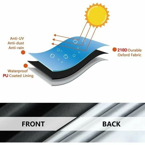 Copertura Per Stufa Da Esterno (180 X 52 Cm) 210D Oxford Impermeabile Copertura Per Stufa Da Esterno Copertura Per Stufa Da Esterno Gas Polvere Antivento - immagine 4