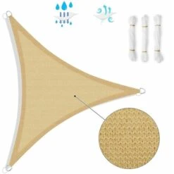 Tenda A Vela Telo Triangolare Ombreggiante Arredo Esterno Giardino Camping Colore: Bianco Dimensione Disponibile: 3,6 X 3,6 X 3,6 Metri