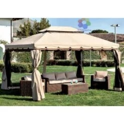 Top Di Copertura Solo Telo Di Ricambio Per Gazebo Adventure Magnum 3,6x4,8 Mt