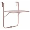 Tavolo Da Balcone Pieghevole - Acciaio - Rosa - 60 X 78 X 86-101 Cm