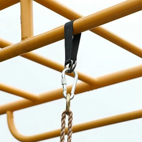 Cinghie Per Appendere L'altalena, 2 Cinghie Per Altalena Regolabili Con 2 Moschettoni In Lega Di Zinco Possono Contenere Fino A 1000 Libbre, Kit Cinghie Per Amaca Per Sedile Altalena - immagine 4