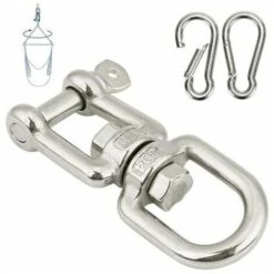 Gancio Per Altalena M8 In Acciaio Inox 304 + 2 Moschettoni Per Altalena M8 Per Sedia Amaca Altalena Appesa Sacco Di Sabbia Corda Per Arrampicata Capacità Di Carico Fino A 300 Kg (tipo M8 OX)