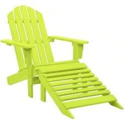 Sedie Da Giardino Sedie Poltrona Da Esterno Adirondack Con Ottomana Massello Di Abete Verde ITD91273