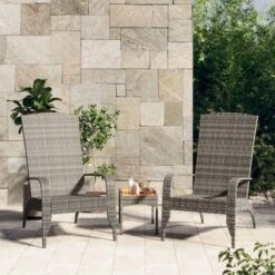 Sedie Da Giardino Adirondack Sedie Poltrona Da Esterno Grigia In Polyrattan ITD75691
