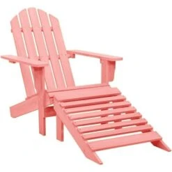Sedie Da Giardino Sedie Poltrona Da Esterno Adirondack Con Ottomana Massello Di Abete Rosa ITD66533